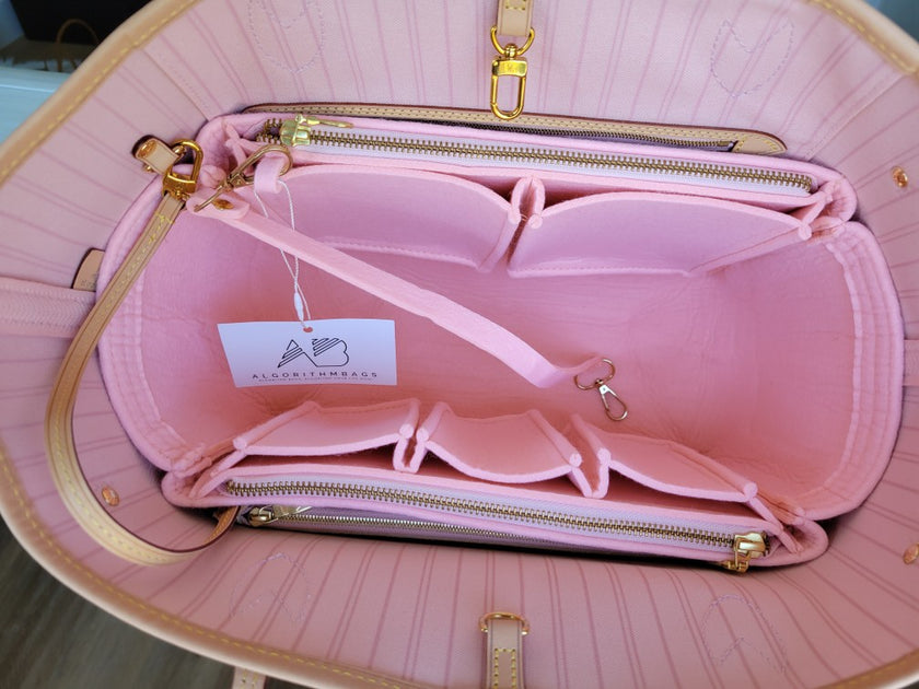 LV Neverfull MM Purse Organizer Insert with double YKK Zippers, Rose  Ballerine Pink, 3mm Felt Only @AlgorithmBags® for Louis Vuitton!