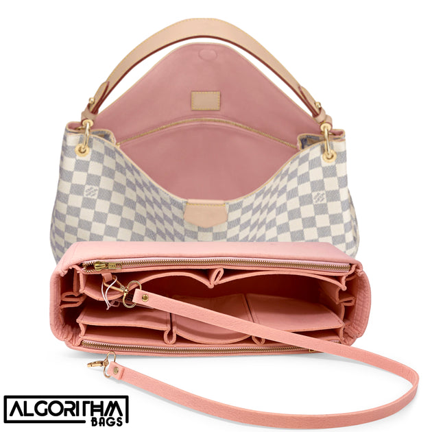 Graceful MM LV Purse Organizer Insert Rose Ballerine 3mm Felt  Shaper/Liner/Protector, Only @AlgorithmBags® for Louis Vuitton