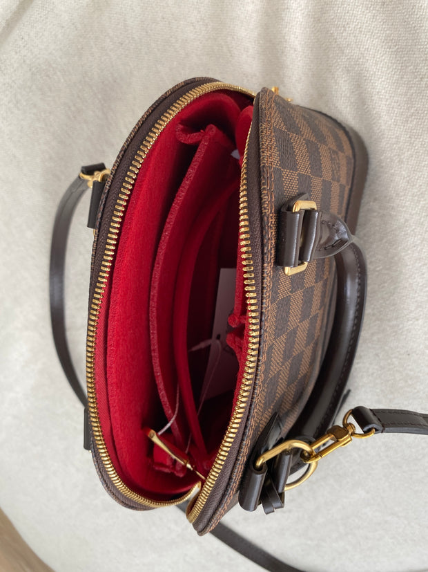 LV-Alma-BB-luxury purse-Organizer-Insert-Liner Protector-Shaper-with key clip key keeps 3mm felt cherry-red-Only @AlgorithmBags design for -louis-vuitton