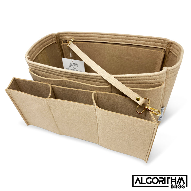 New! LV Neverfull NF GM Organizer Insert Liner Shaper Divider Protector with detachable middle compartment for water bottles and key clip keepers Only @AlgorithmBags® for Louis Vuitton