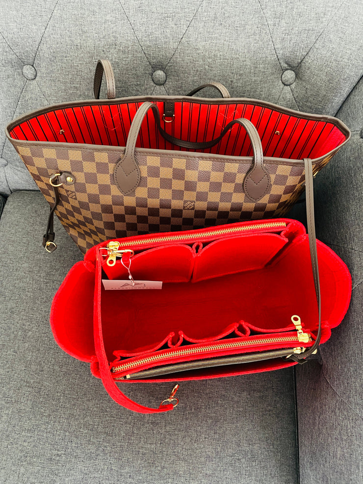 Bag Organizer for LV Neverfull GM (Fixed Zipper Top Cover) - Premium Felt  (Handmade/20 Colors)