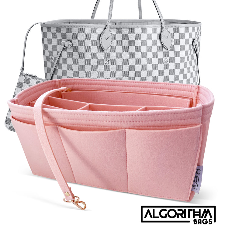 Handbag Organizer with Chambers Style for Louis Vuitton Neverfull PM, MM  and GM (Blush Pink) (More Colors Available)