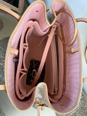 AlgorithmBags for Louis Vuitton Neverfull lv purse organizer insert shaper liner rose ballerine keychain 3mm felt