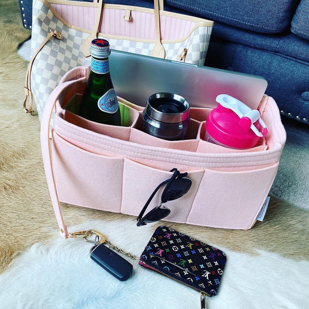 Bag and Purse Organizer with middle compartments in Blush Pink for Louis  Vuitton Neverfull