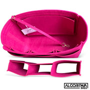 AlgorithmBags Luxury Purse Organizer Insert for Medium Liz Reversible Shopper tote liner shaper divider protector with key clip, Fuchsia Peony