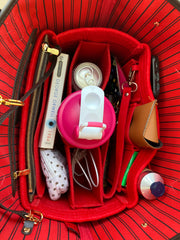 Neverfull PM Insert Organizer Liner Shaper Shaper Divider Protector cherry Red 3mm Felt only at AlgorithmBags® for Louis Vuitton Neverfull