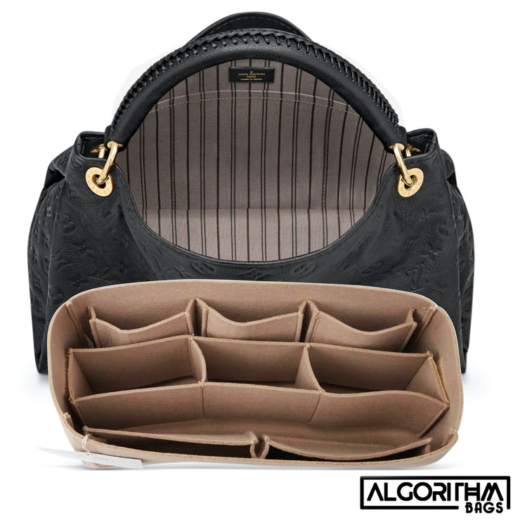 Artsy MM GM purse organizer for louis vuitton lv artsy mm color taupe beige by AlgorithmBags