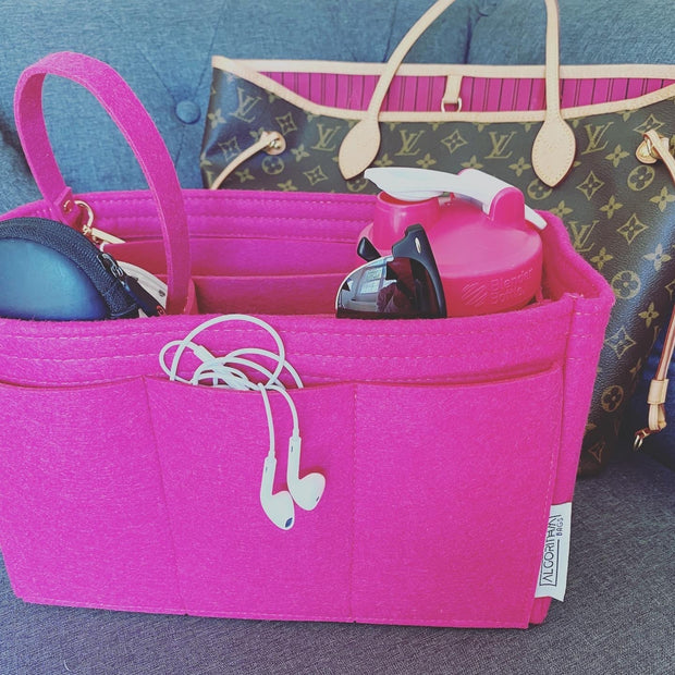 Neverfull MM LV Purse Organizer Insert, Pivoine Fuchsia, 3mm Felt, Only @AlgorithmBags® for Louis Vuitton