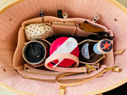 AlgorithmBags neverfull GM lv purse organizer insert liner shaper for Damier Azur rose ballerine key ring 3mm felt