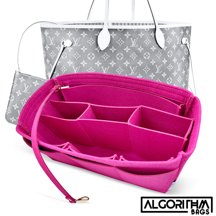 AlgorithmBags LV Purse Organizer Insert for Louis Vuitton Neverfull MM pivoine fuchsia