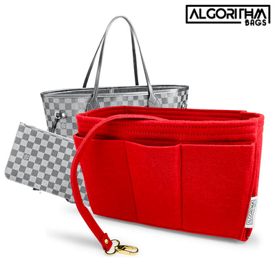AlgorithmBags®-LV-Neverfull-NF-MM-Purse-Organizer-Insert-Louis-Vuitton-tote-bag-insert-liner-red-cherry-with-key-clipper-keeper-water-bottle-holder