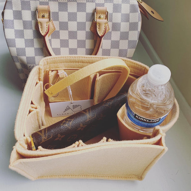 AlgorithmBags® LV Purse Organizer for Louis Vuitton Speedy 30, Damier Azur Tan Beige, 3mm Felt