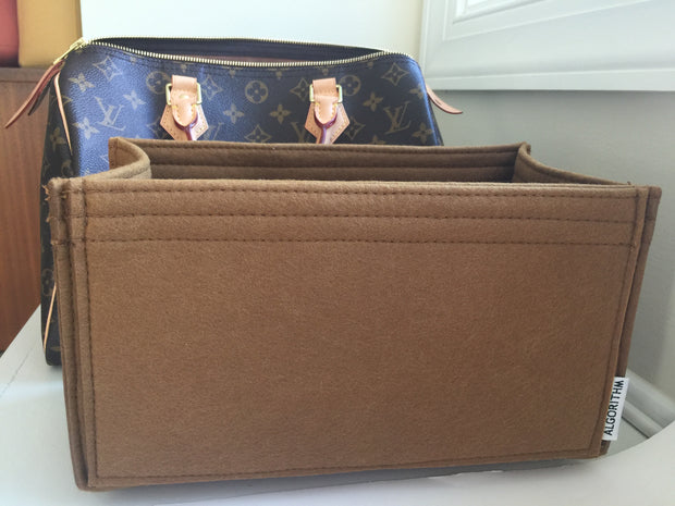 Designed for Louis Vuitton LV Speedy 35, Luxury Purse Organizer Insert Shaper, Monogram Brown 3mm Felt Only @AlgorithmBags®