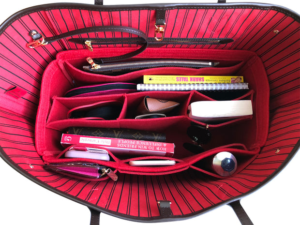 AlgorithmBags LV Purse Organizer for Neverfull damier ebene GM Diaper Bag Red Tote