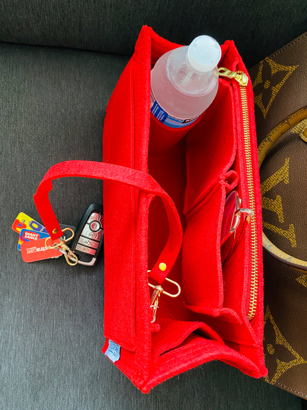 LV Bag Organizer Insert for Louis Vuitton OnTheGo liner shaper divider 3mm felt Red Only @AlgorithmBags® design