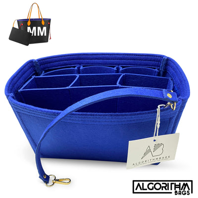 AlgorithmBags® Louis Vuitton Neverfull MM Organizer LV Purse Insert Liner Shaper Safran blue