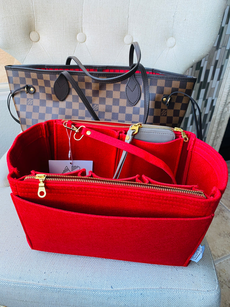 AlgorithmBags design for LV Neverfull NF MM Luxury Purse Organizer Insert  Shaper Liner Divider Cherry