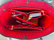 Exclusive design for louis vuitton lv neverfull gm mm purse organizer insert zip zipper 3mm felt liner shaper divider protector keyring key red cherry AlgorithmBags