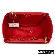 Exclusive design for louis vuitton lv neverfull gm mm purse organizer insert zip zipper 3mm felt liner shaper divider protector keyring key red cherry AlgorithmBags