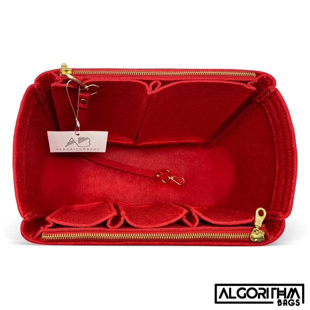Exclusive design for louis vuitton lv neverfull gm mm purse organizer insert zip zipper 3mm felt liner shaper divider protector keyring key red cherry AlgorithmBags