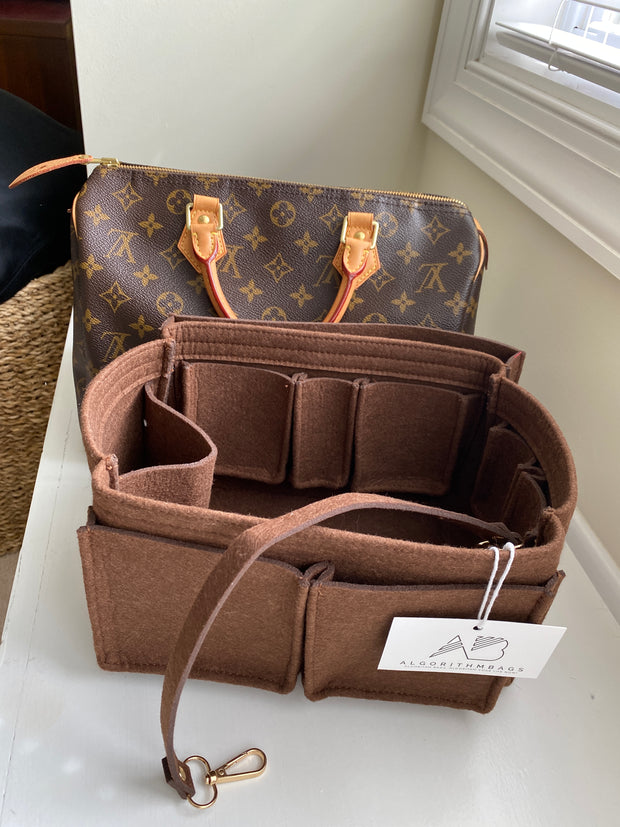 AlgorithmBags for Louis Vuitton Speedy LV purse organizer insert monogram brown shaper liner divider spacer water bottle holder