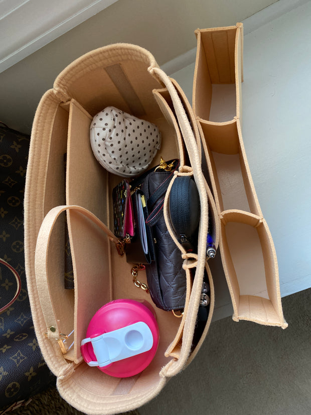 Louis-Vuitton-LV Neverfull-purse-organizer-insert-beige-shaper-liner-AlgorithmBags