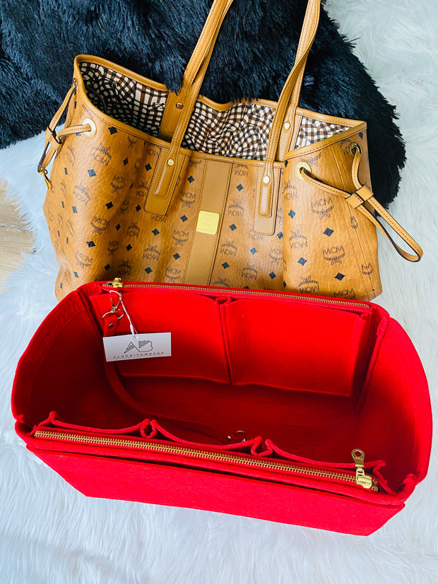 Luxury Purse Organizer Insert for MCM-Liz-Large-shopper Tote Red liner shaper Divider Protector Only at AlgorithmBags