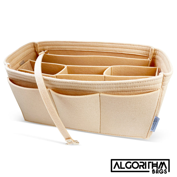 Luxury Purse Organizer Tote Insert Shaper for MCM Medium Liz Reversible Shopper tote liner shaper divider protector tan beige AlgorithmBags